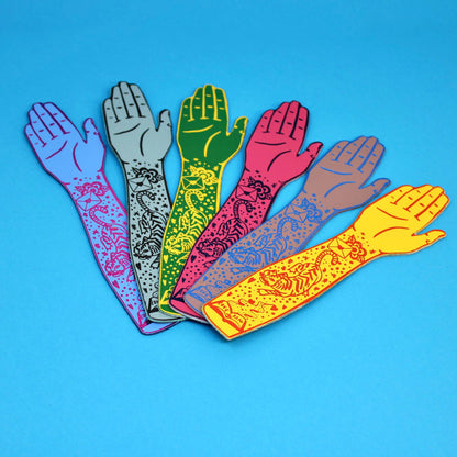 Tattooed Arm Leather Bookmark