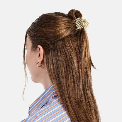 Midi Ursa Hair Claw in Olive Check