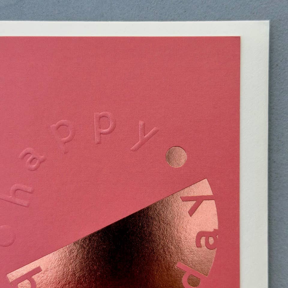 Embossed Moon Happy Birthday Card