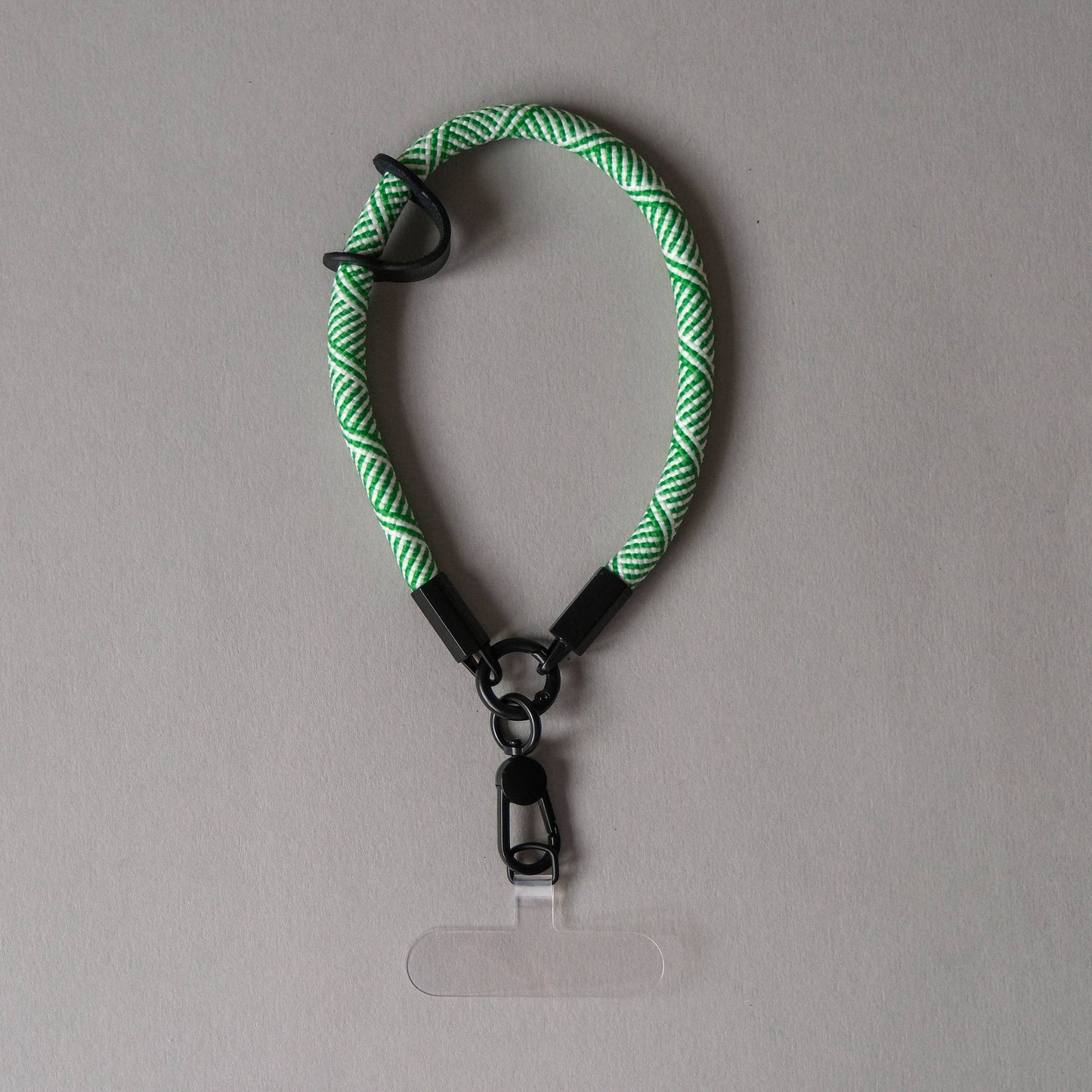 Wrist Phone Strap in Green & White