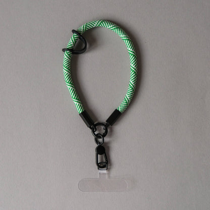 Wrist Phone Strap in Green & White