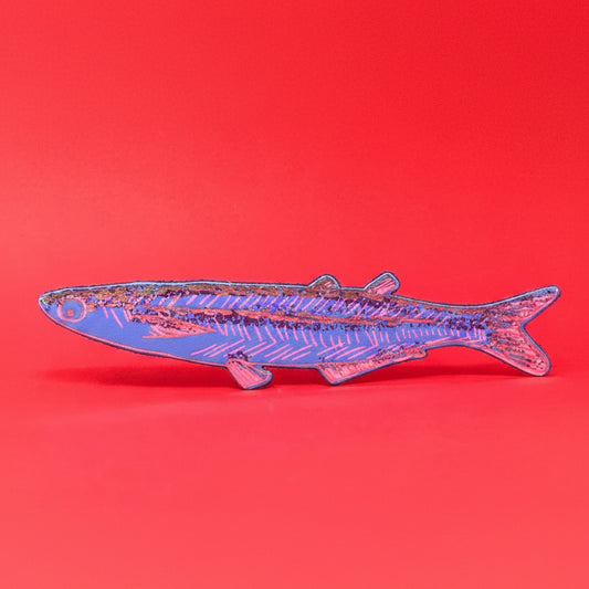 Fish Leather Bookmark in Cornflower Blue