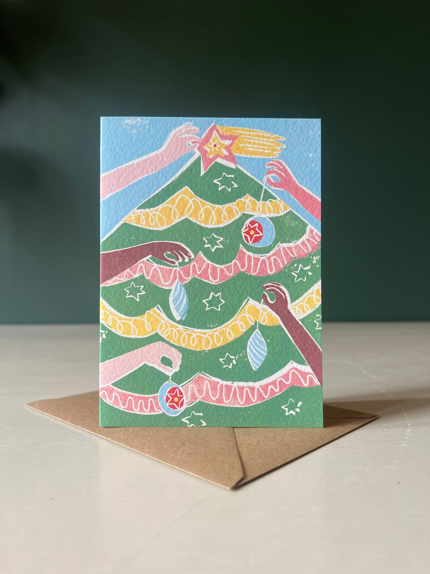 Decorating the Tree Christmas Card