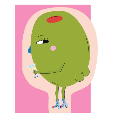 Hey Olive! Die Cut Greetings Card