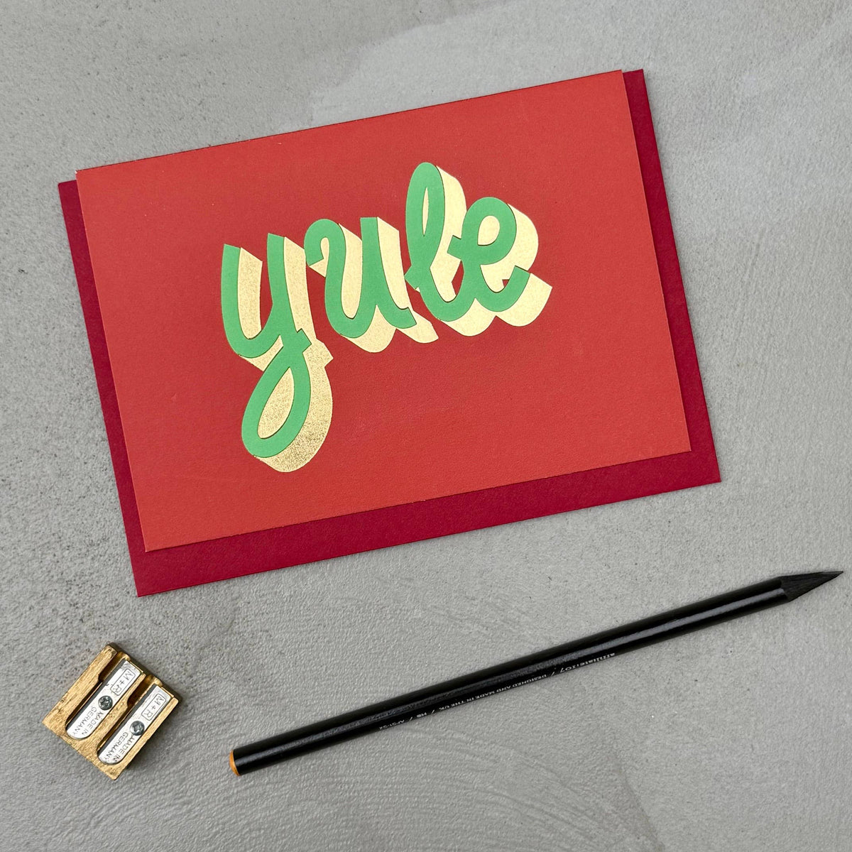 Yule Retro Typography Christmas Card