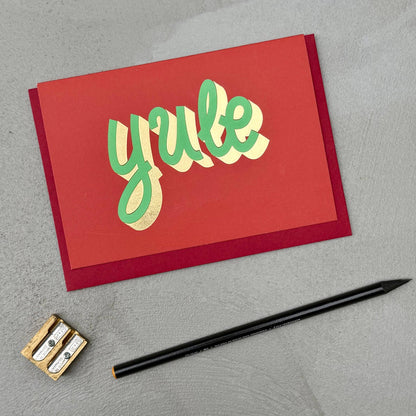 Yule Retro Typography Christmas Card