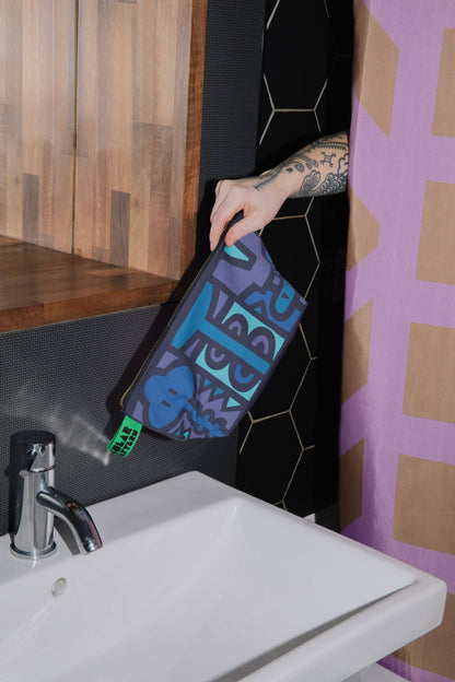 Organic Cotton Washbag in Celeste