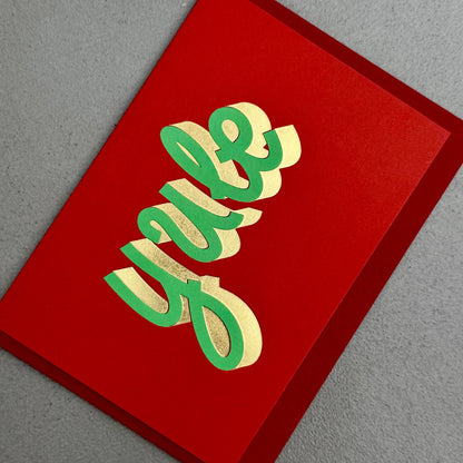 Yule Retro Typography Christmas Card