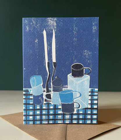 Still Life in Blue Greetings Card