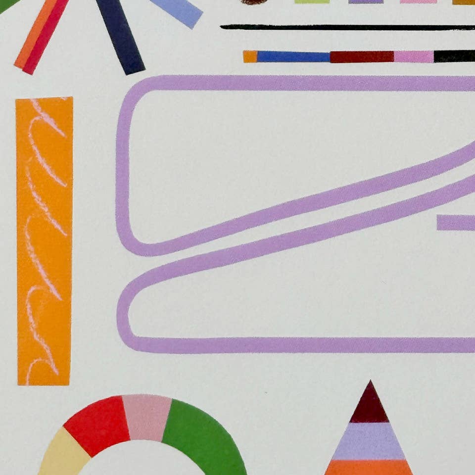 Colourful Abstract Pyramid Collage Greetings Card