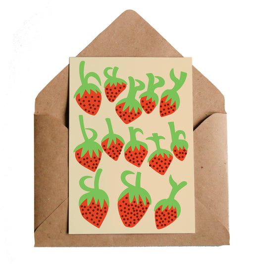 Birthday Strawberries Greetings Card