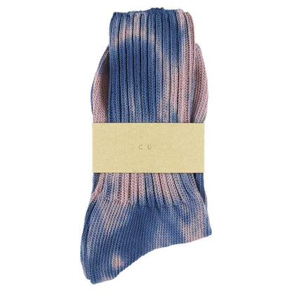 Tie Dye Socks in Indigo & Coral