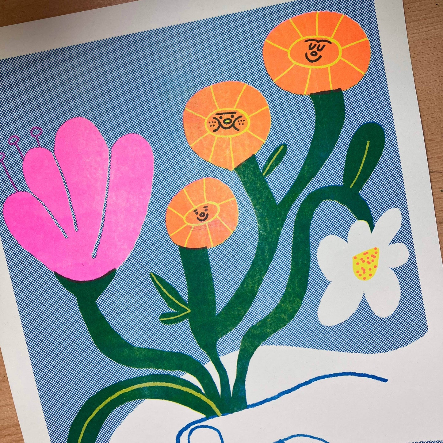 Flowers For You A3 Risograph Art Print