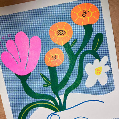 Flowers For You A3 Risograph Art Print