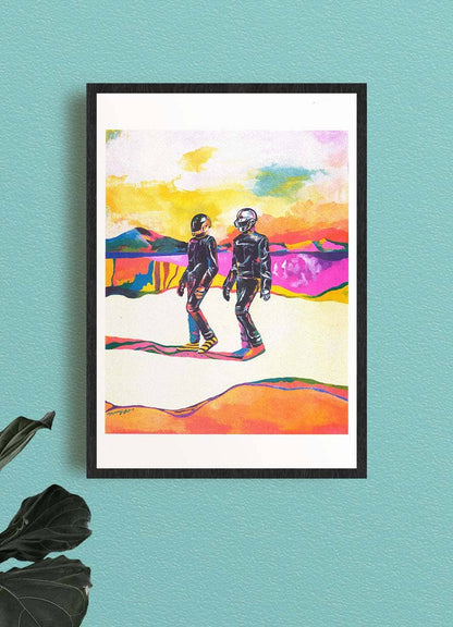 Meeting with Daft Punk A3 Print by Hee-Jeong Moon
