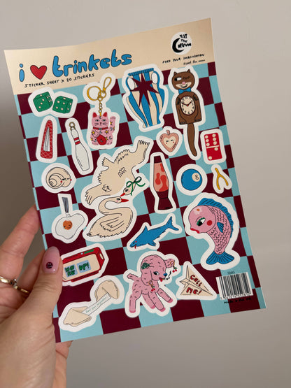 I Love Trinkets Design A5 Sticker Sheet