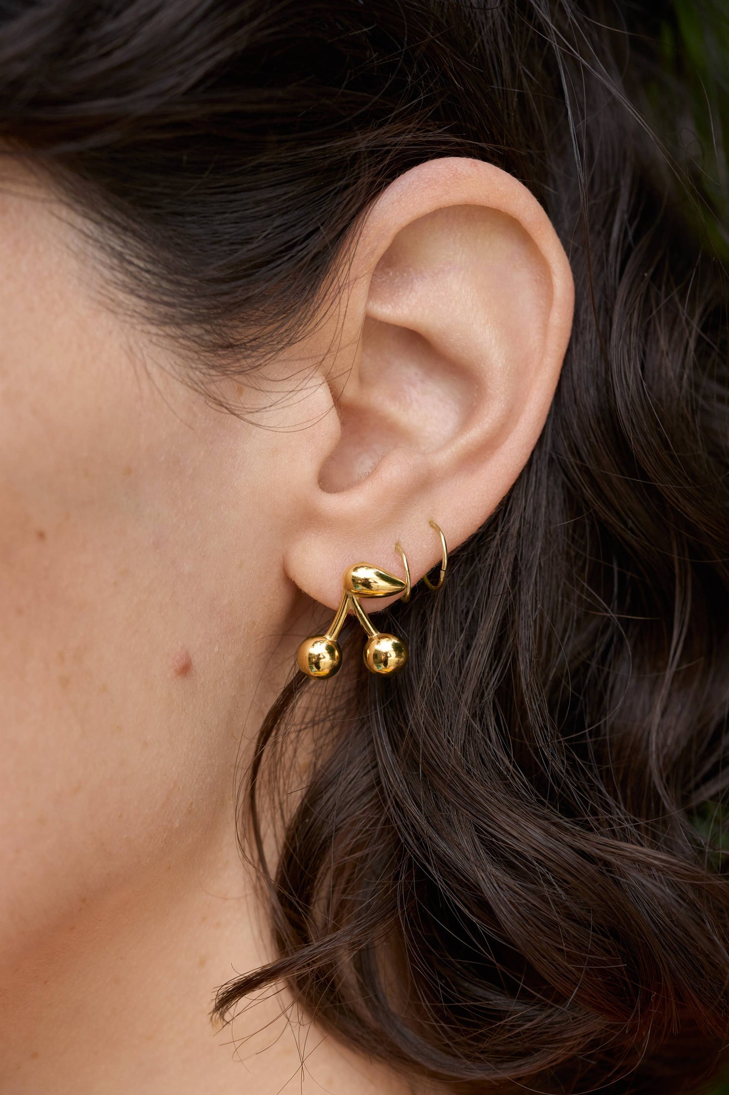 Maraschino Studs in Gold