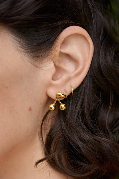 Maraschino Studs in Gold