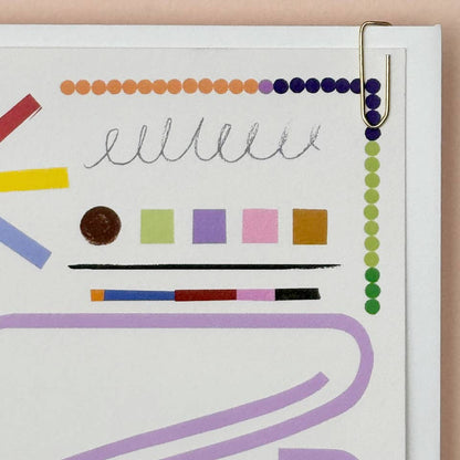 Colourful Abstract Pyramid Collage Greetings Card