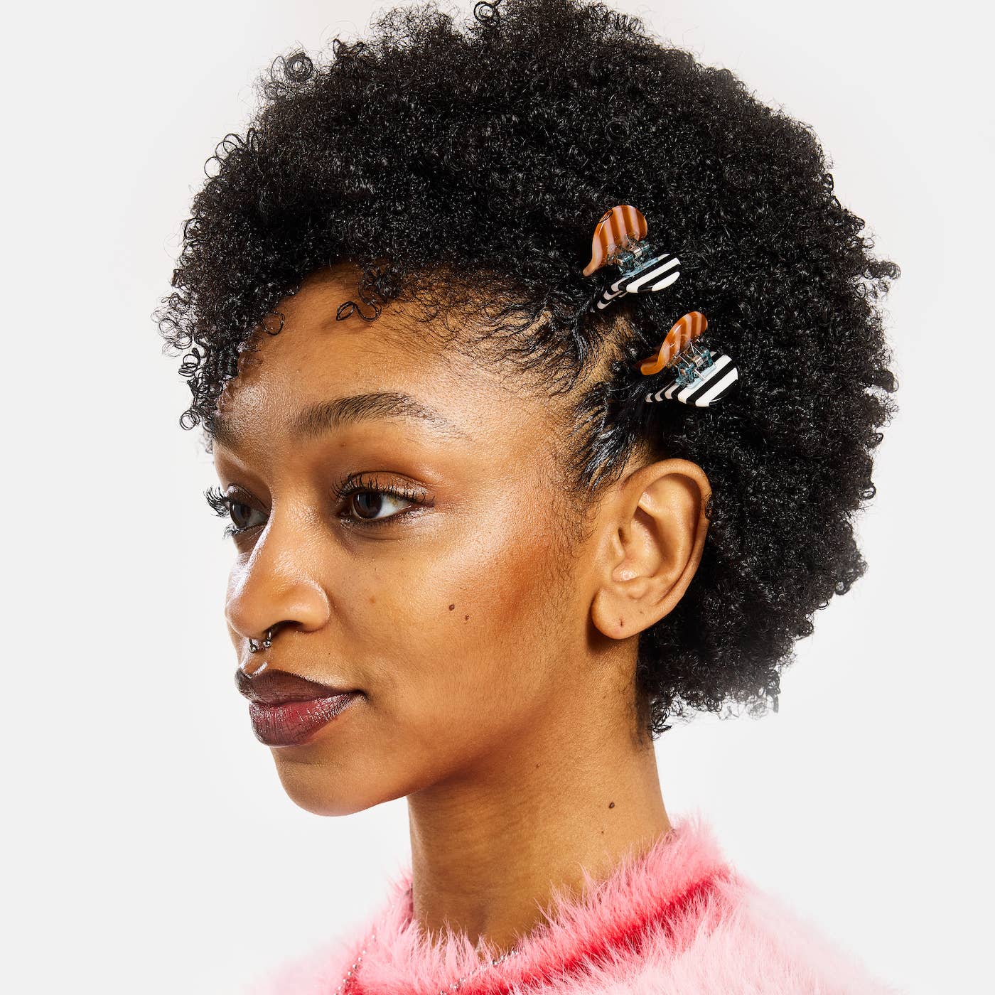 Mini Hair Claw in Stripes
