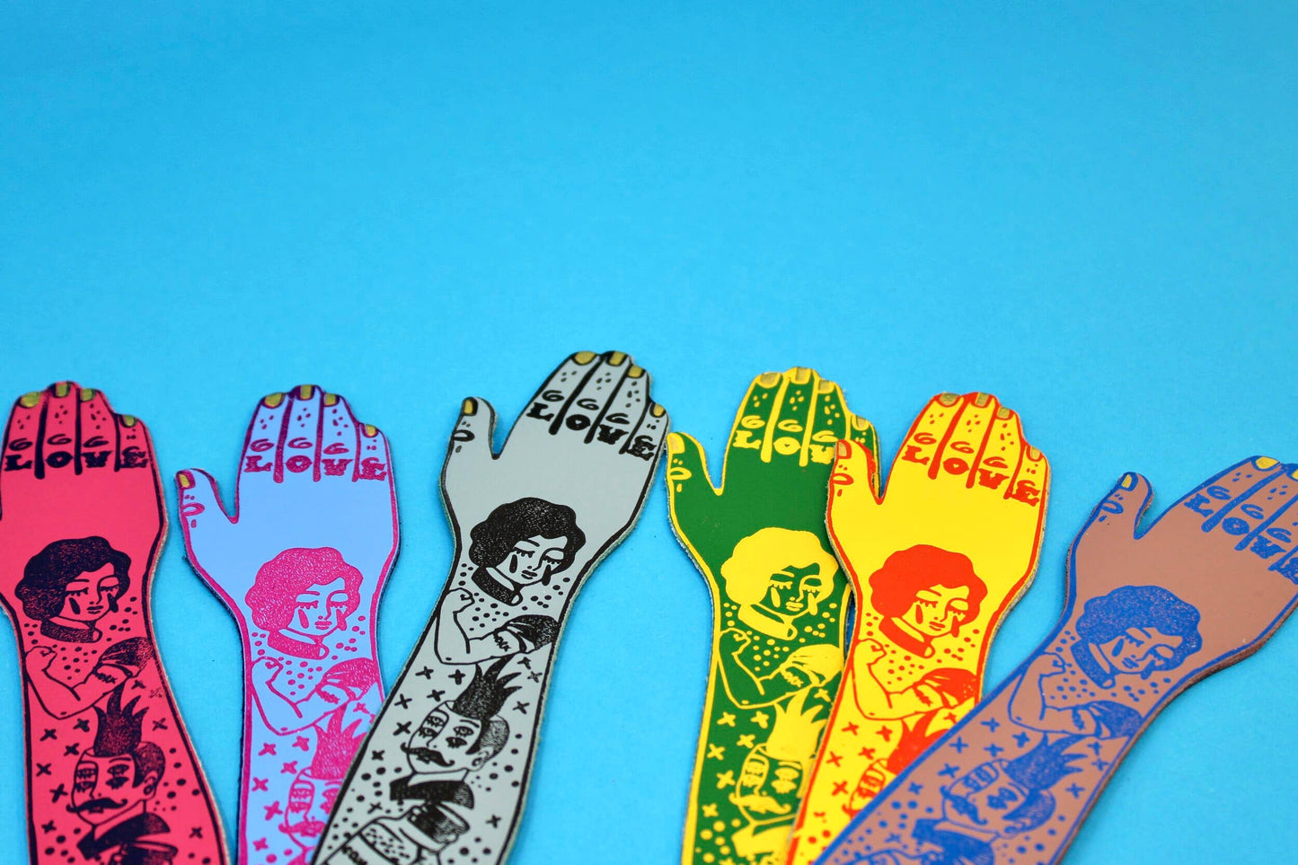 Tattooed Arm Leather Bookmark