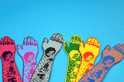 Tattooed Arm Leather Bookmark