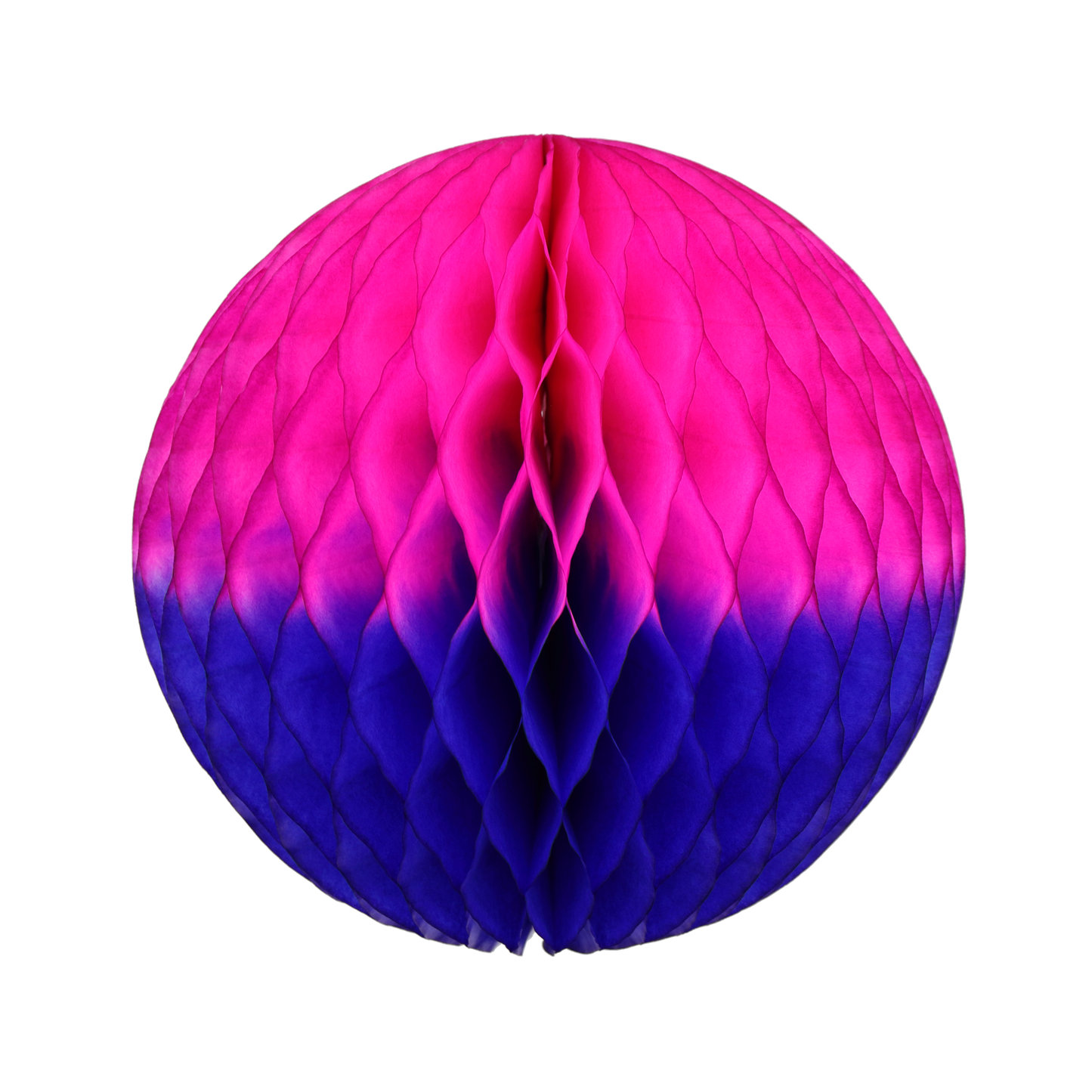 Two-Tone Paper Honeycomb Ball in Fuchsia & Cobalt