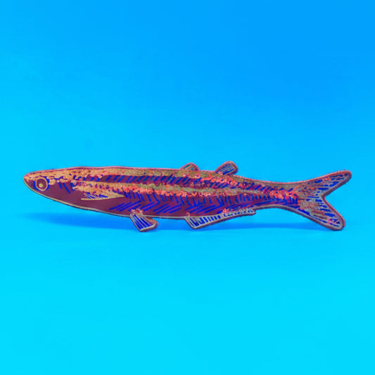 Fish Leather Bookmark in Dark Red