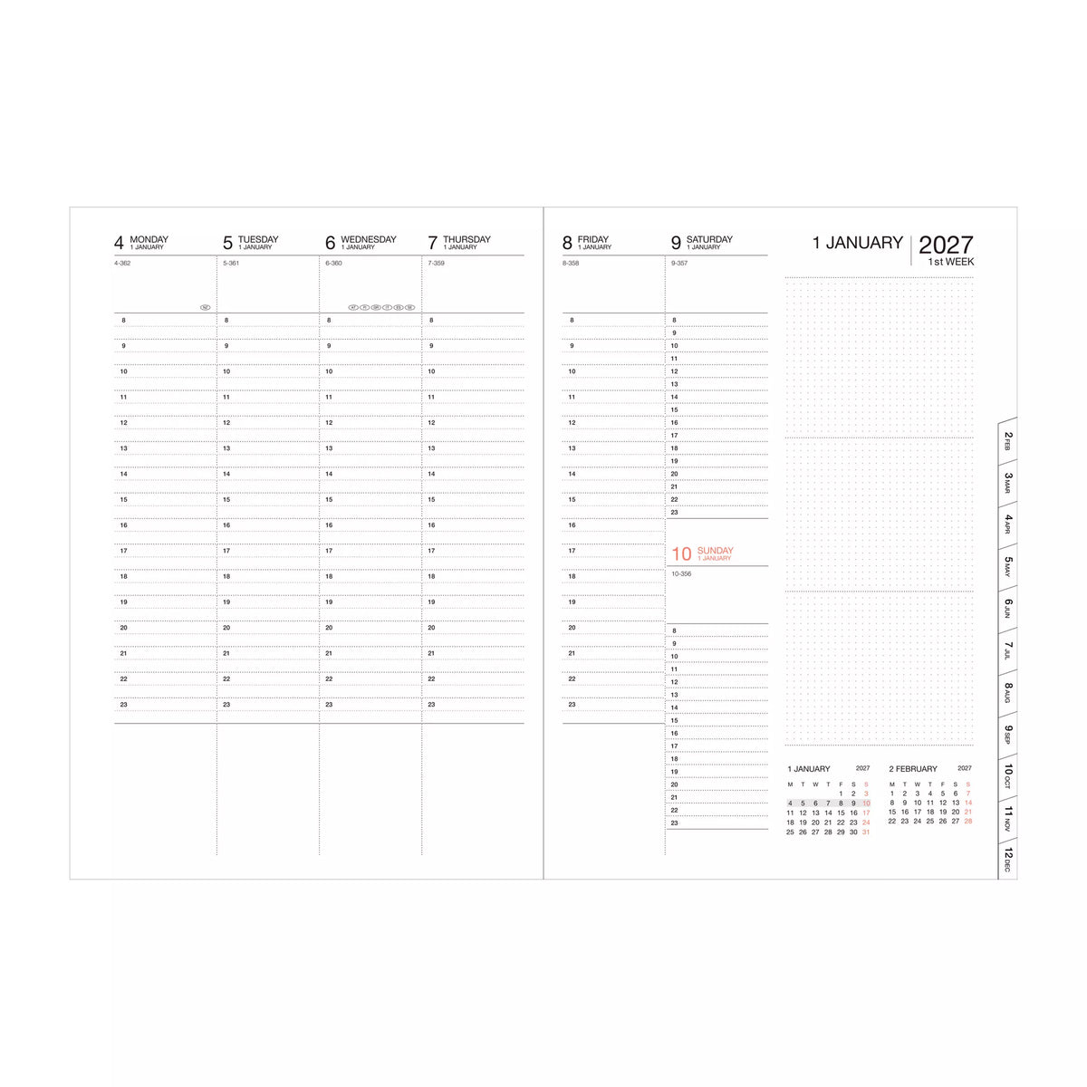 2026-2027 A5 Diary in Gradient Black