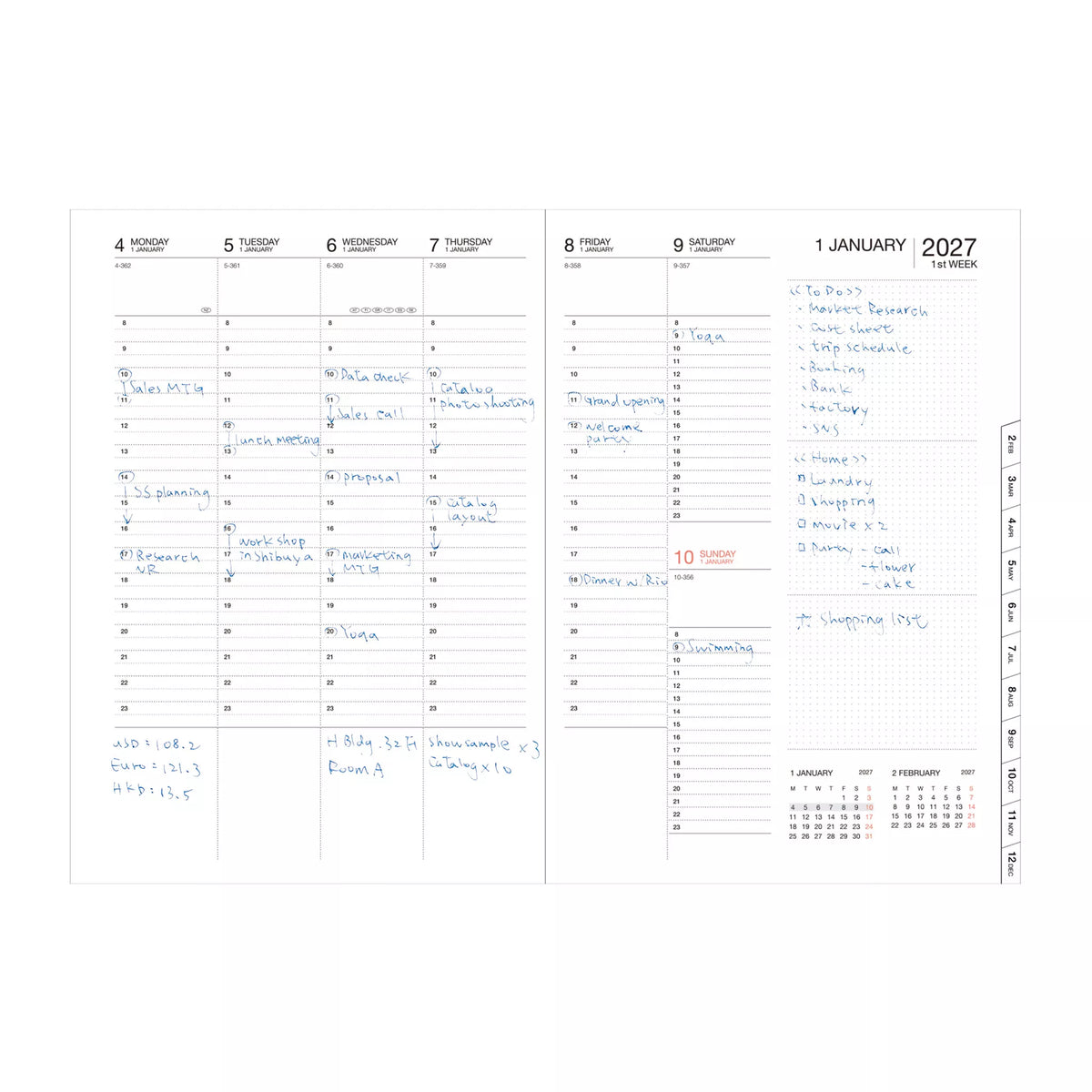 2026-2027 A5 Diary in Gradient Black