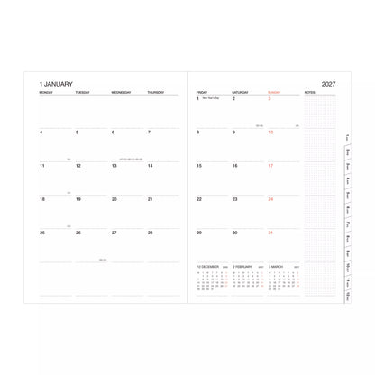 2026-2027 A5 Diary in Gradient Black