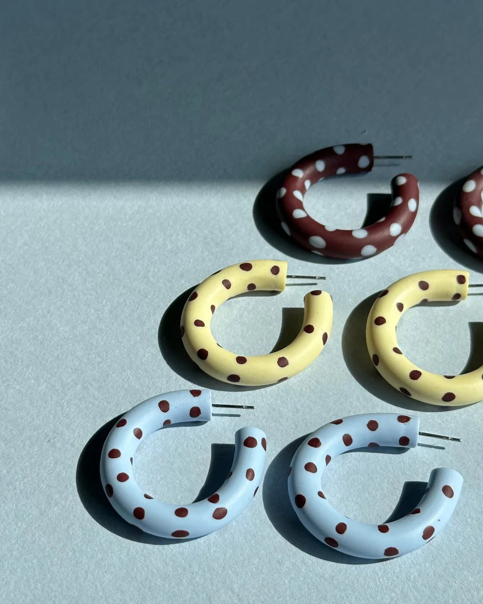 Polka Dot Hoop Earrings Large