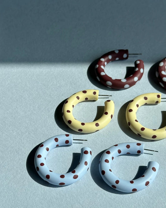 Polka Dot Hoop Earrings Large