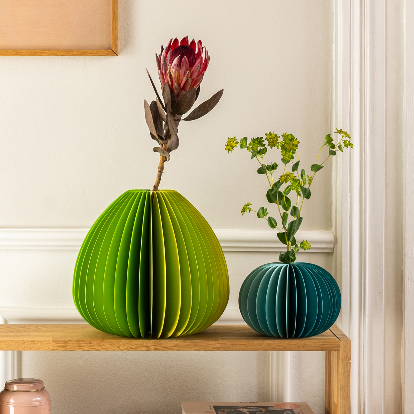 Yuki Paper Vase in Petrol