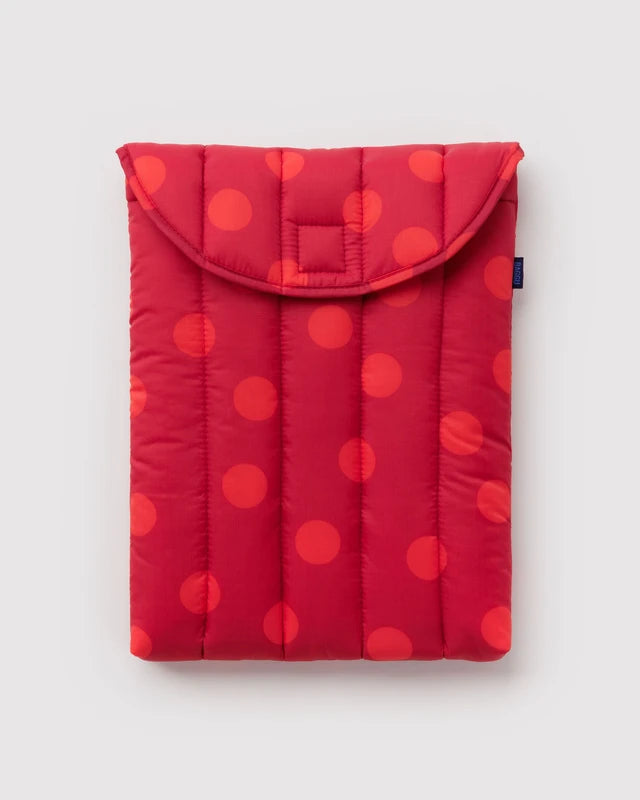 Baggu Puffy 13"/14" Laptop Sleeve in Red Polka Dot