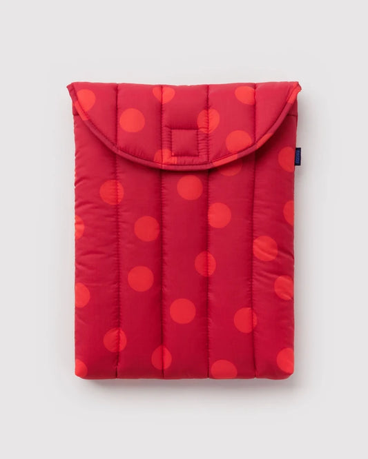 Baggu Puffy 13"/14" Laptop Sleeve in Red Polka Dot