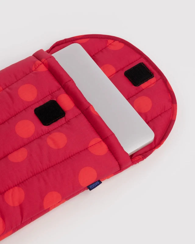 Baggu Puffy 13"/14" Laptop Sleeve in Red Polka Dot