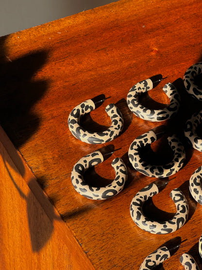 Leopard Hoop Earrings Small