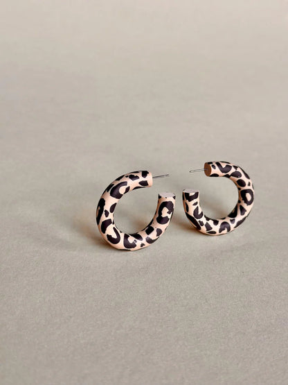 Leopard Hoop Earrings Large
