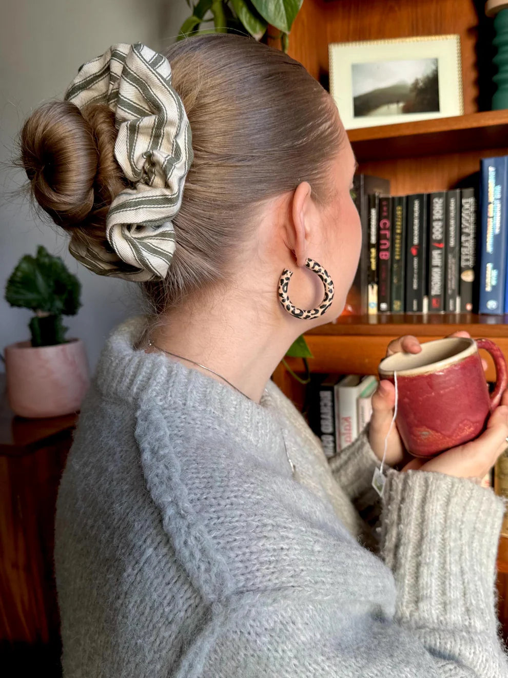 Leopard Hoop Earrings Large