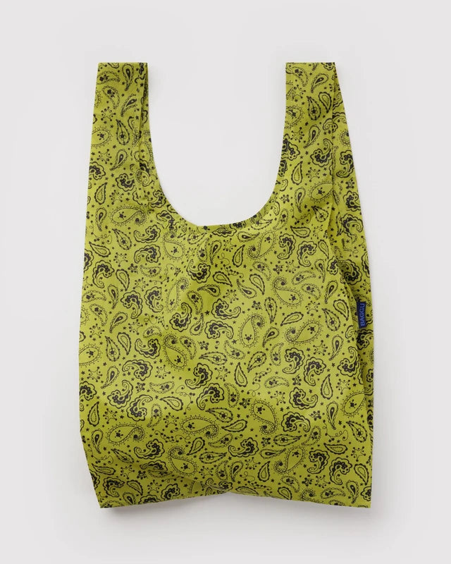 Baggu Standard Reusable Bag in Chartreuse Paisley