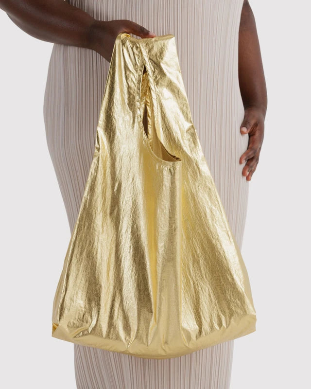 Baggu Standard Reusable Bag in Gold Metallic