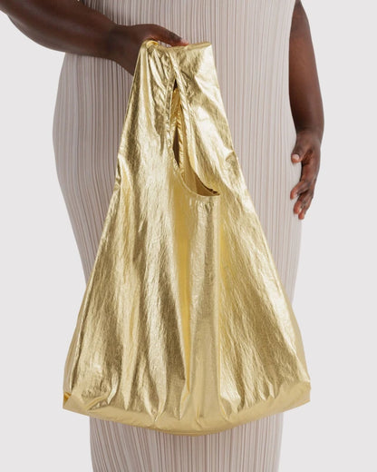 Baggu Standard Reusable Bag in Gold Metallic