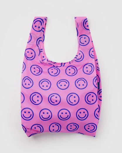 Baggu Standard Reusable Bag in Pop Pink Happy