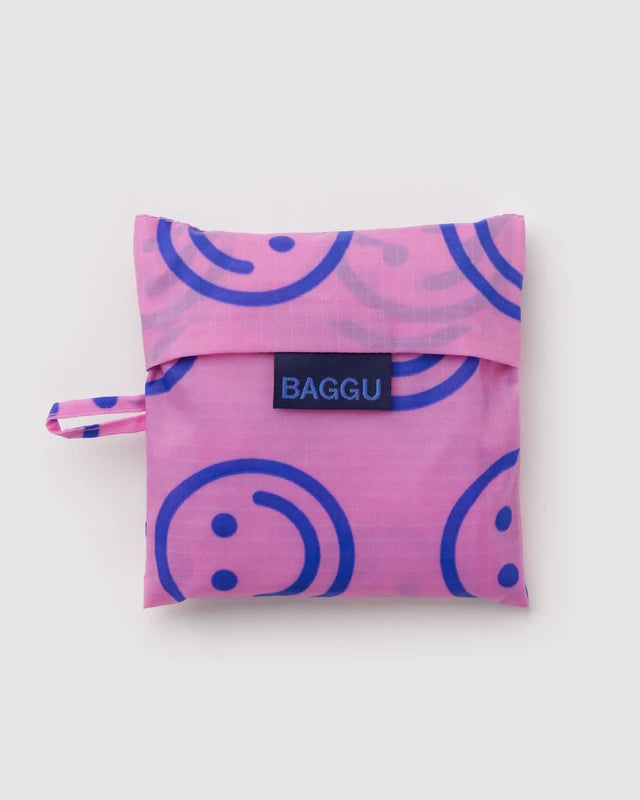 Baggu Standard Reusable Bag in Pop Pink Happy