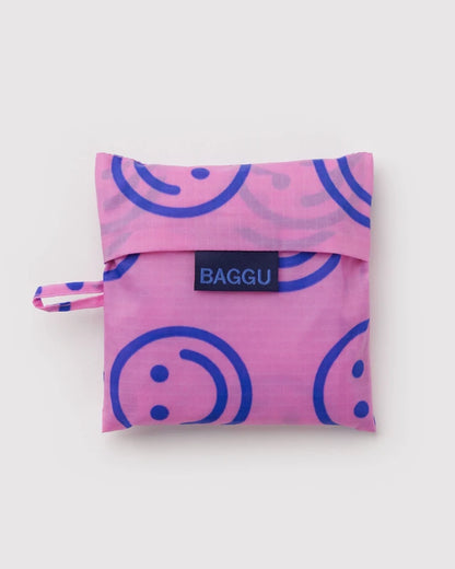 Baggu Standard Reusable Bag in Pop Pink Happy